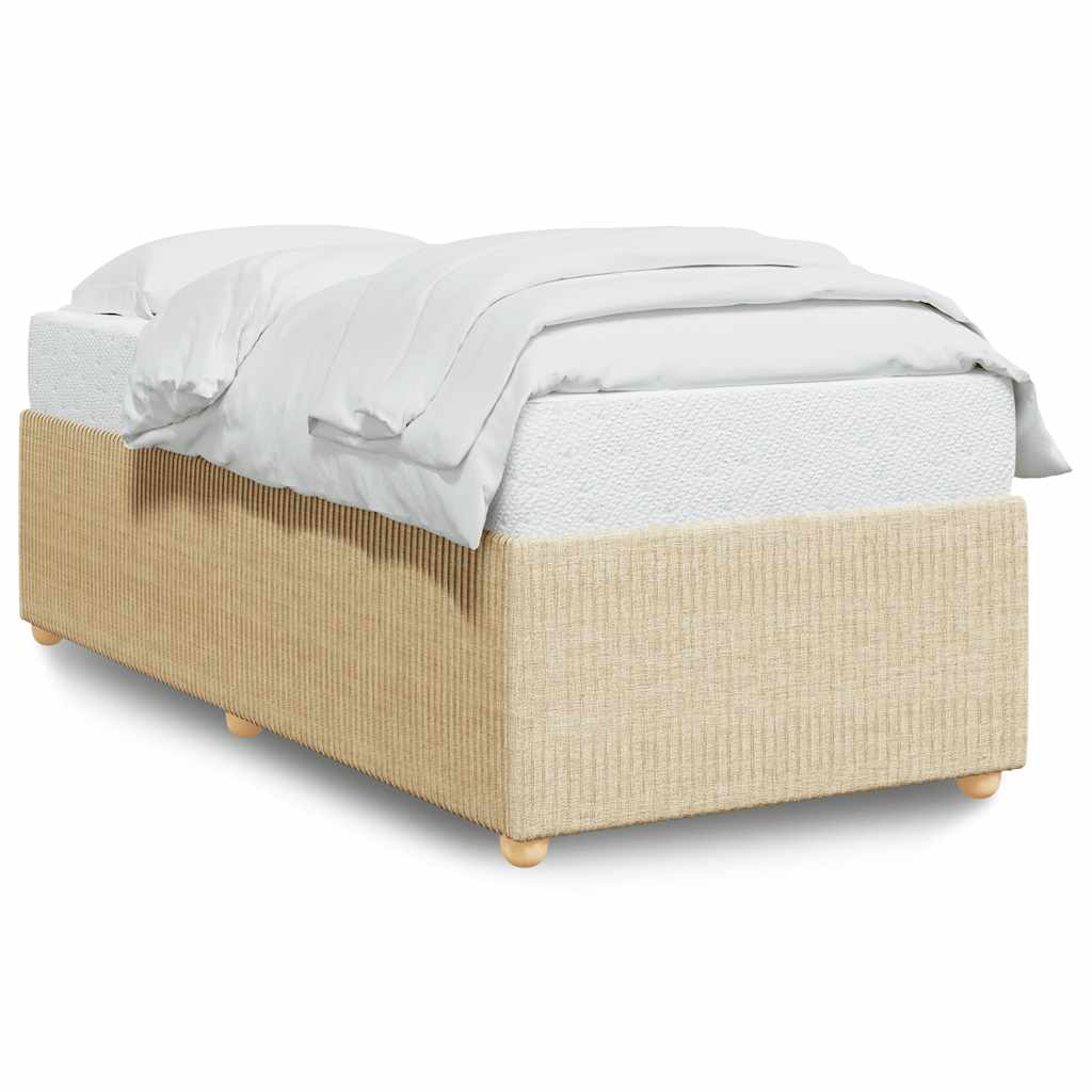 Bettgestell ohne Matratze Creme 80x200 cm Stoff