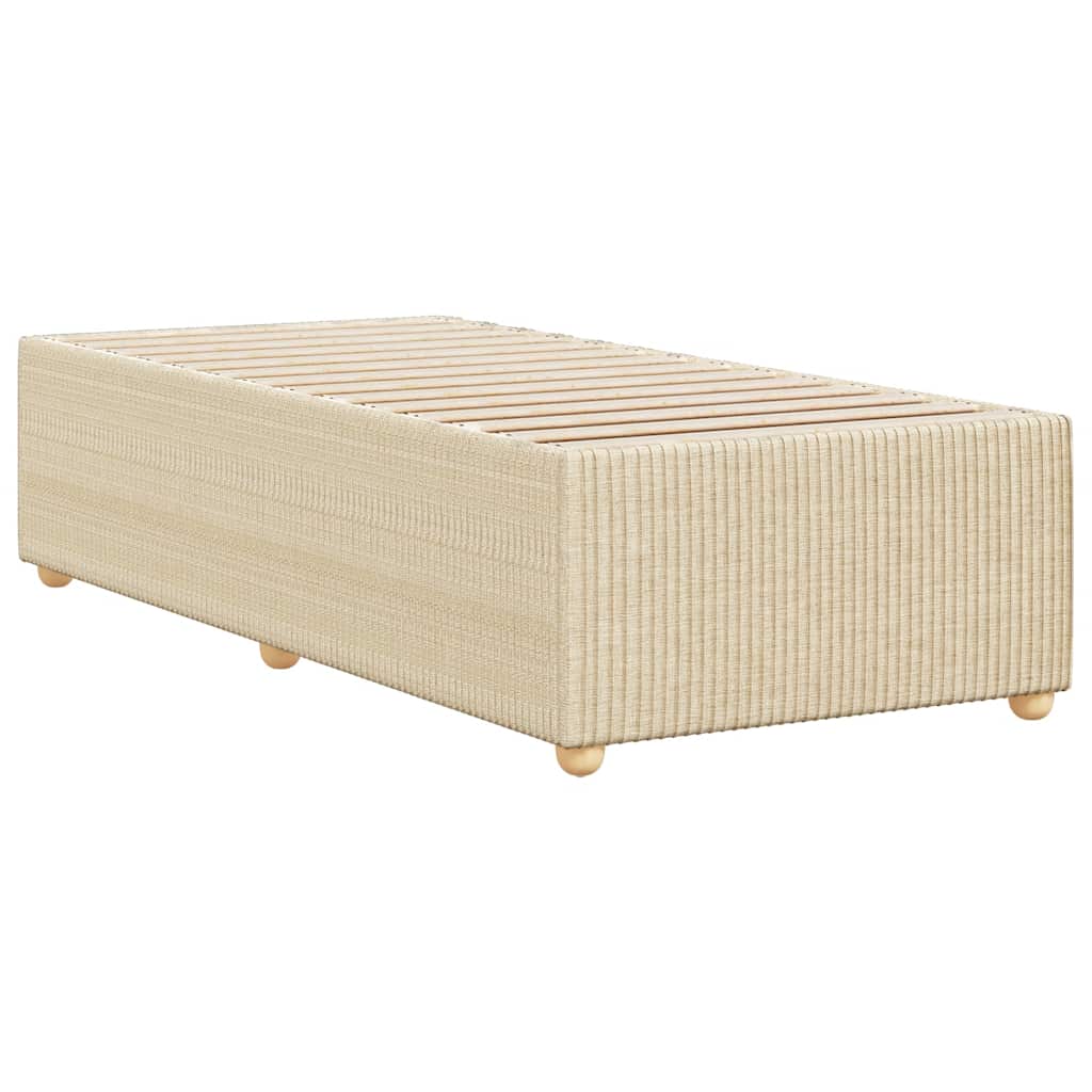 Bettgestell ohne Matratze Creme 80x200 cm Stoff