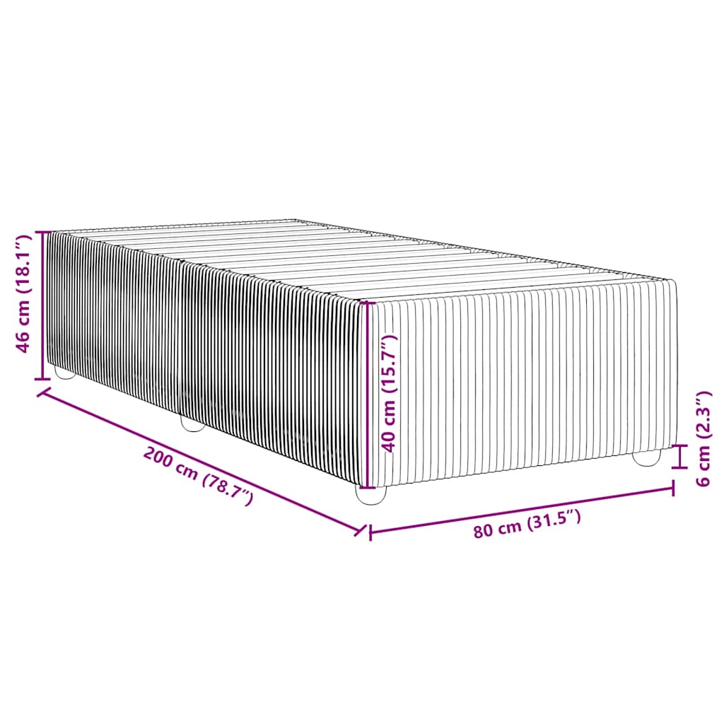 Bettgestell ohne Matratze Creme 80x200 cm Stoff