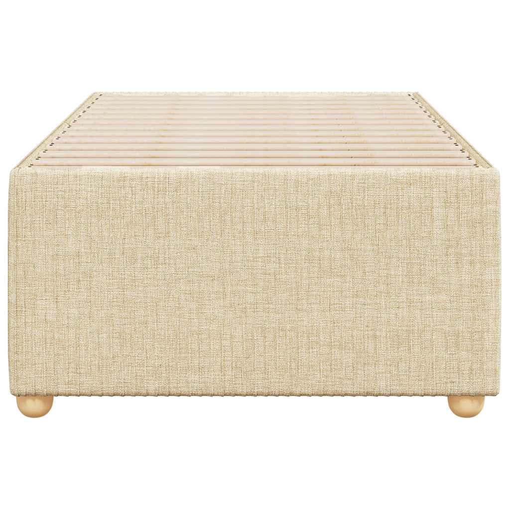 Bettgestell ohne Matratze Creme 90x200 cm Stoff