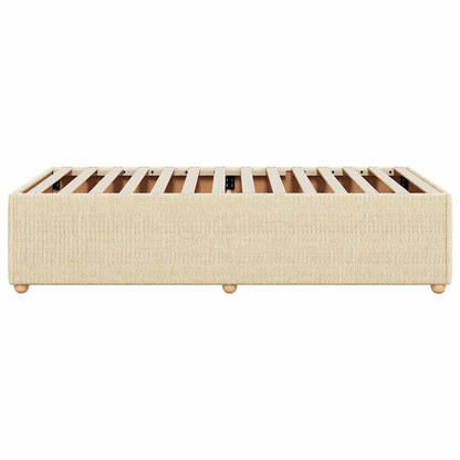 Bettgestell ohne Matratze Creme 90x200 cm Stoff