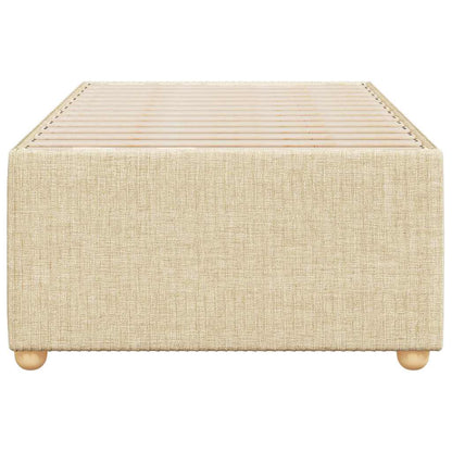 Bettgestell ohne Matratze Creme 100x200 cm Stoff