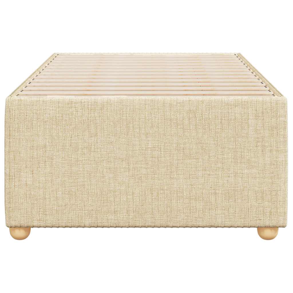 Bettgestell ohne Matratze Creme 100x200 cm Stoff