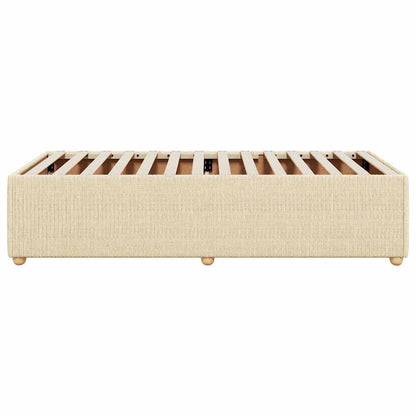 Bettgestell ohne Matratze Creme 100x200 cm Stoff