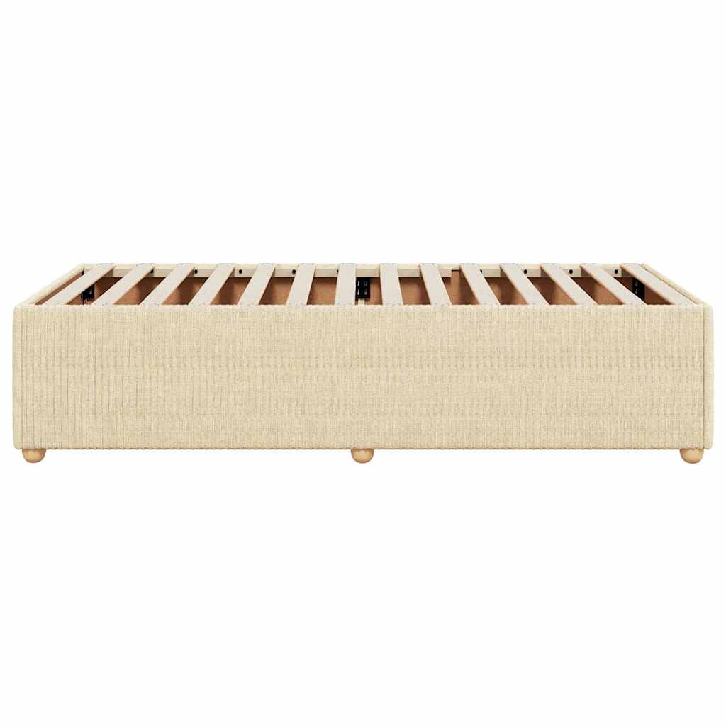 Bettgestell ohne Matratze Creme 100x200 cm Stoff