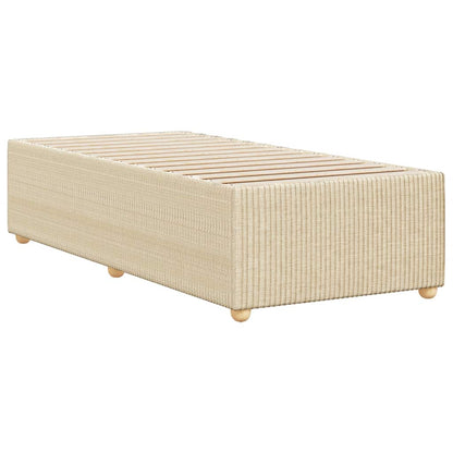 Bettgestell ohne Matratze Creme 100x200 cm Stoff