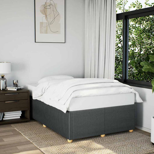Bettgestell ohne Matratze Dunkelgrau 120x190 cm Stoff
