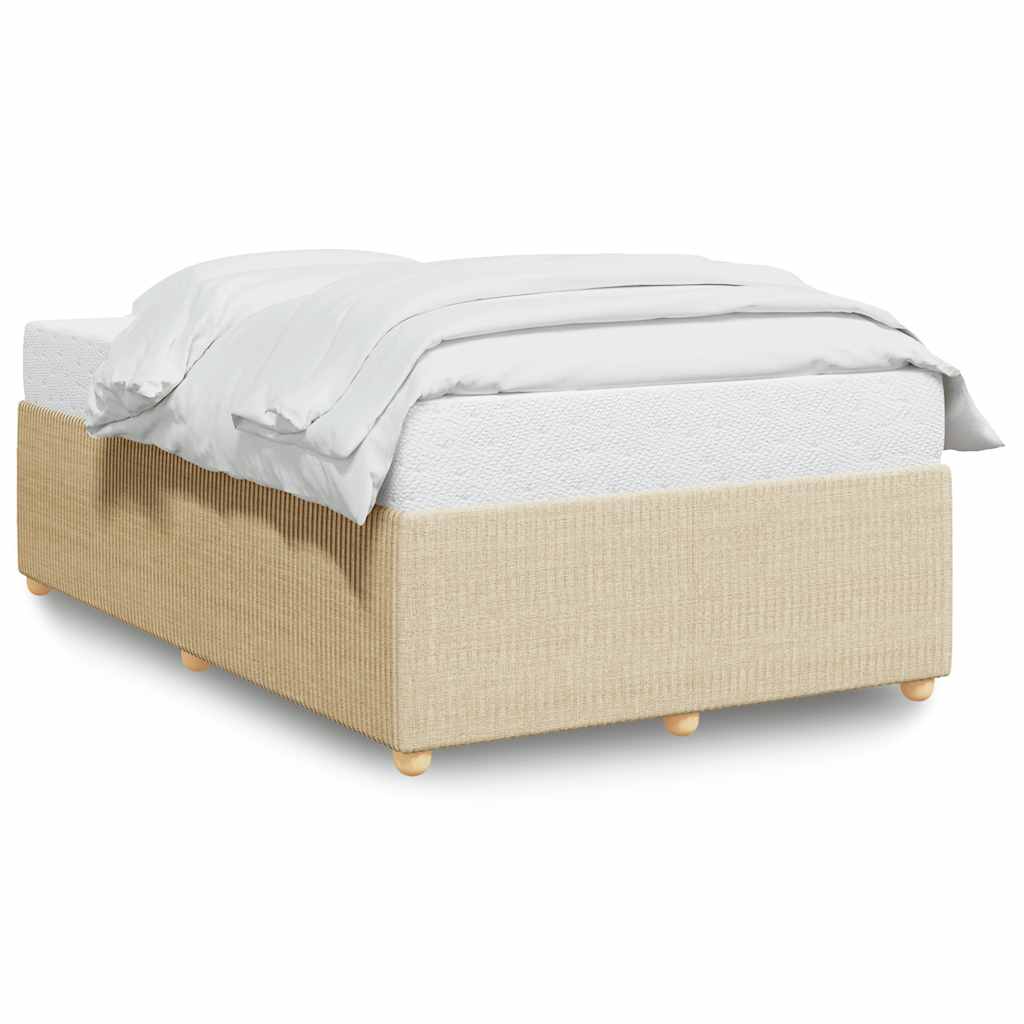 Bettgestell ohne Matratze Creme 120x200 cm Stoff