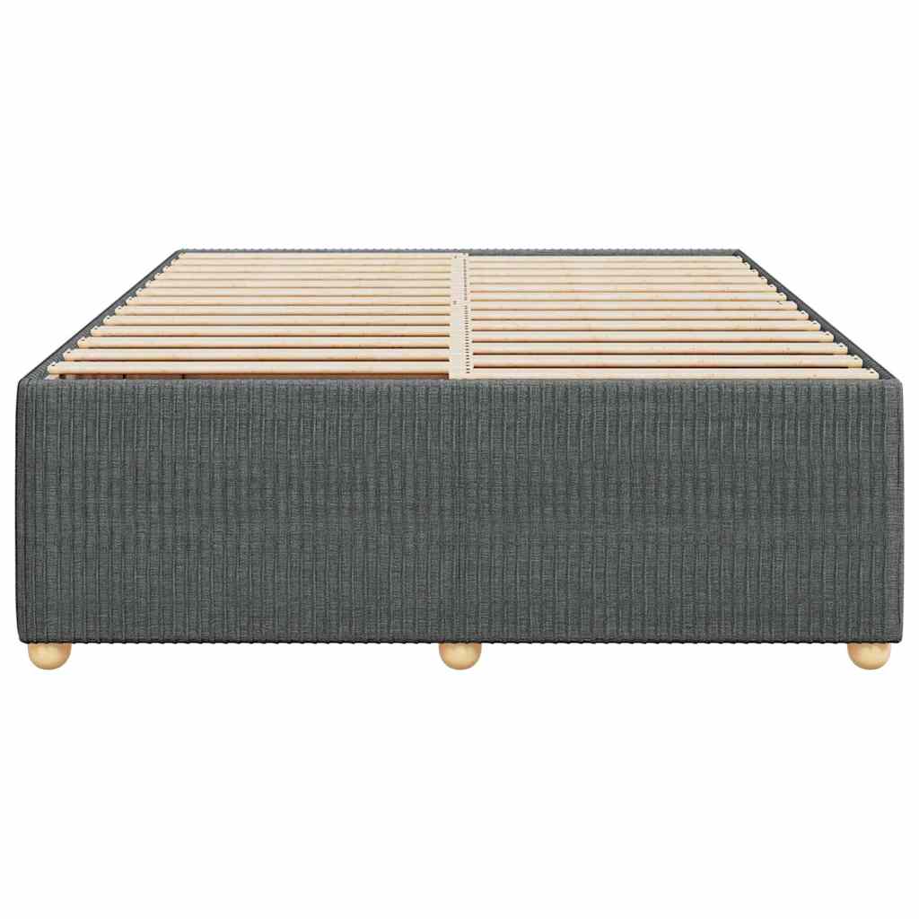 Bettgestell ohne Matratze Dunkelgrau 140x190 cm Stoff