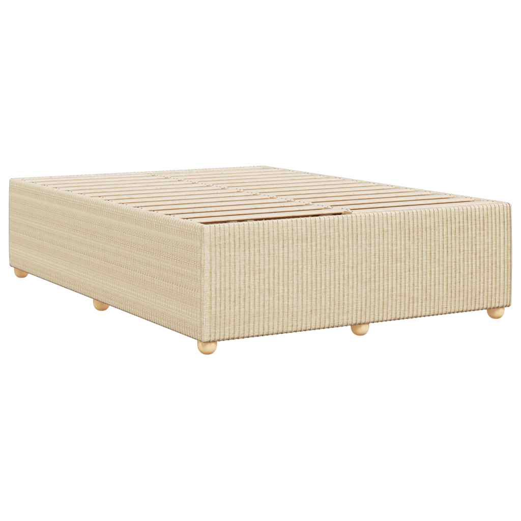 Bettgestell ohne Matratze Creme 140x190 cm Stoff