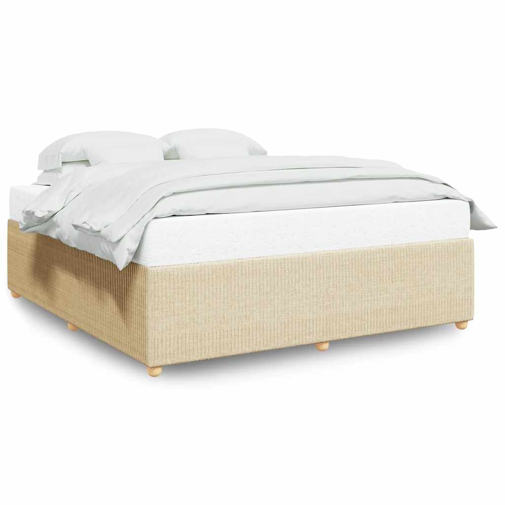 Bettgestell ohne Matratze Creme 180x200 cm Stoff