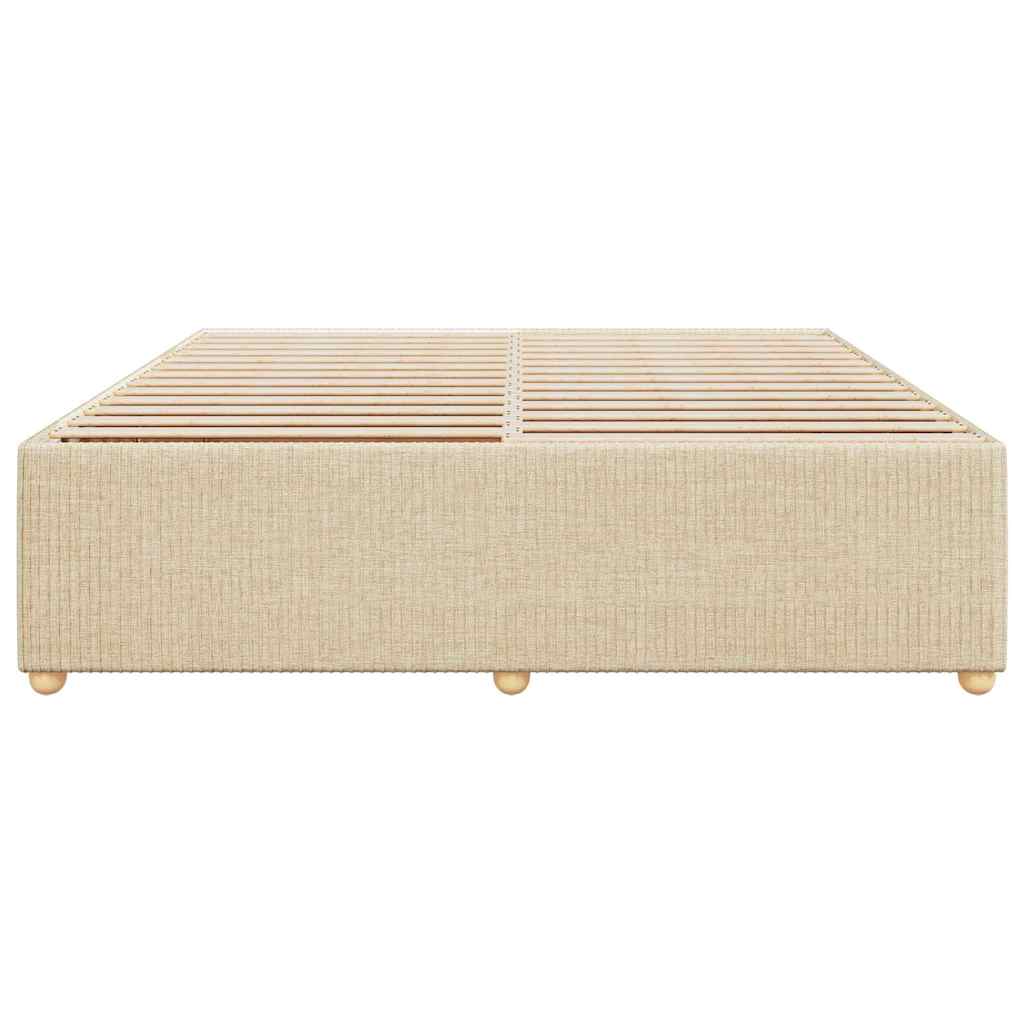 Bettgestell ohne Matratze Creme 180x200 cm Stoff