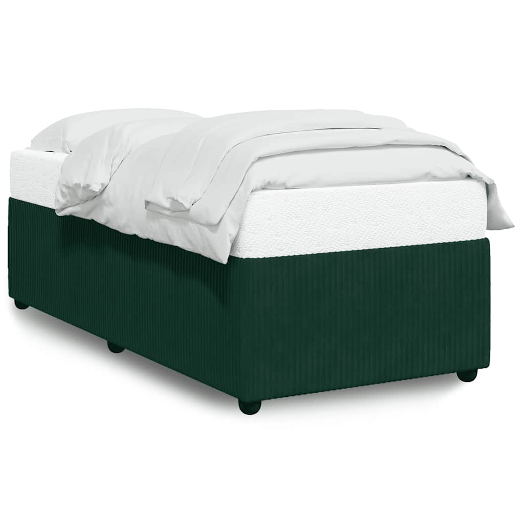 Bettgestell ohne Matratze Dunkelgrün 90x190 cm Samt