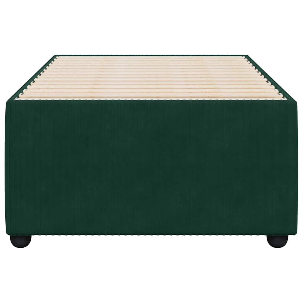 Bettgestell ohne Matratze Dunkelgrün 100x200 cm Samt