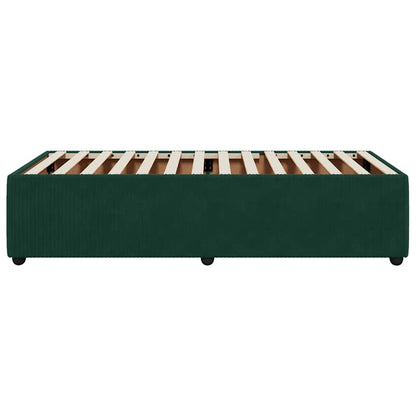 Bettgestell ohne Matratze Dunkelgrün 100x200 cm Samt