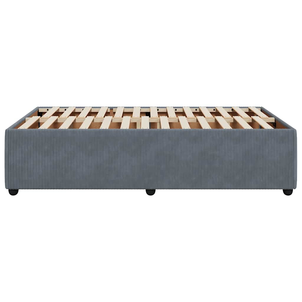 Bettgestell ohne Matratze Dunkelgrau 120x190 cm Samt