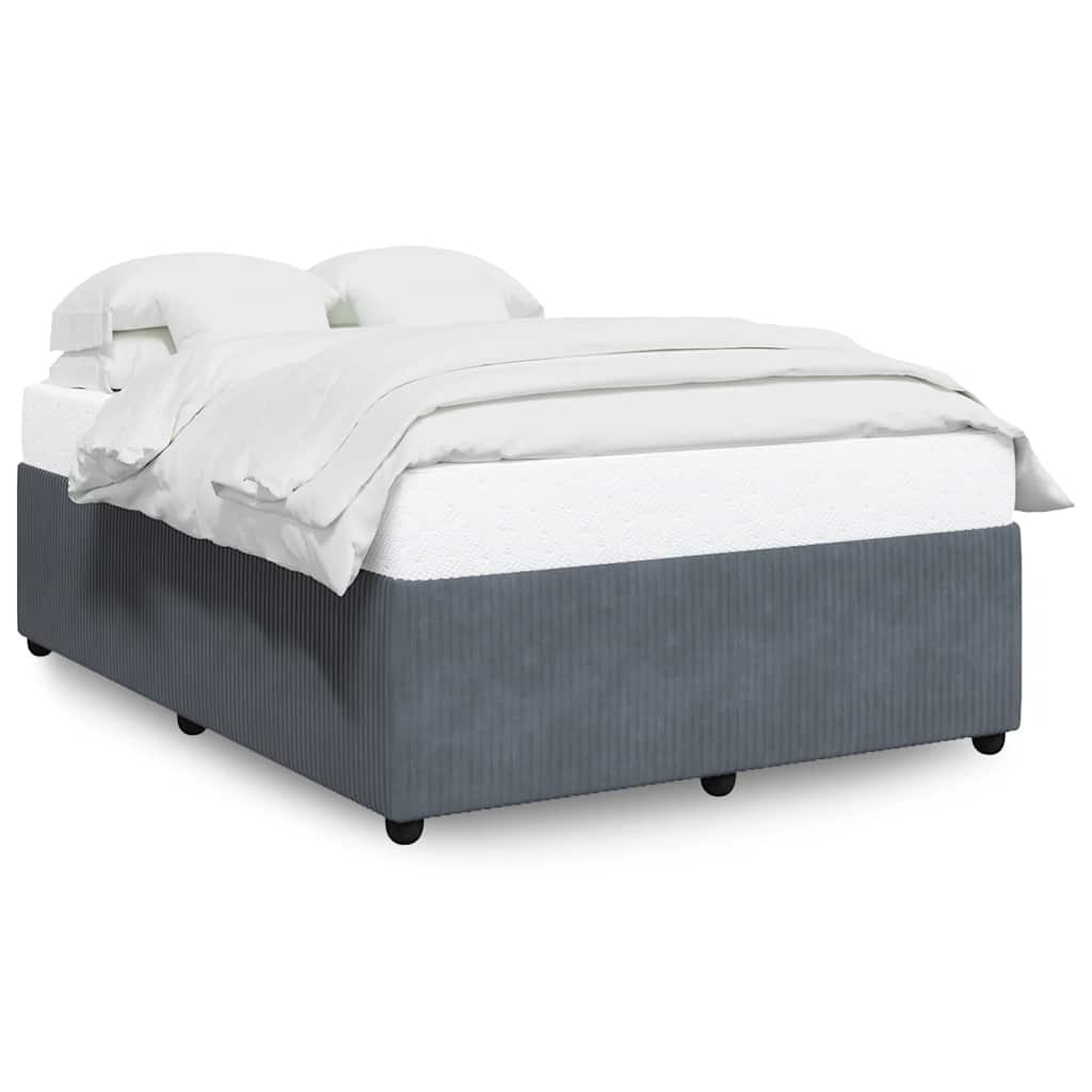 Bettgestell ohne Matratze Dunkelgrau 140x190 cm Samt