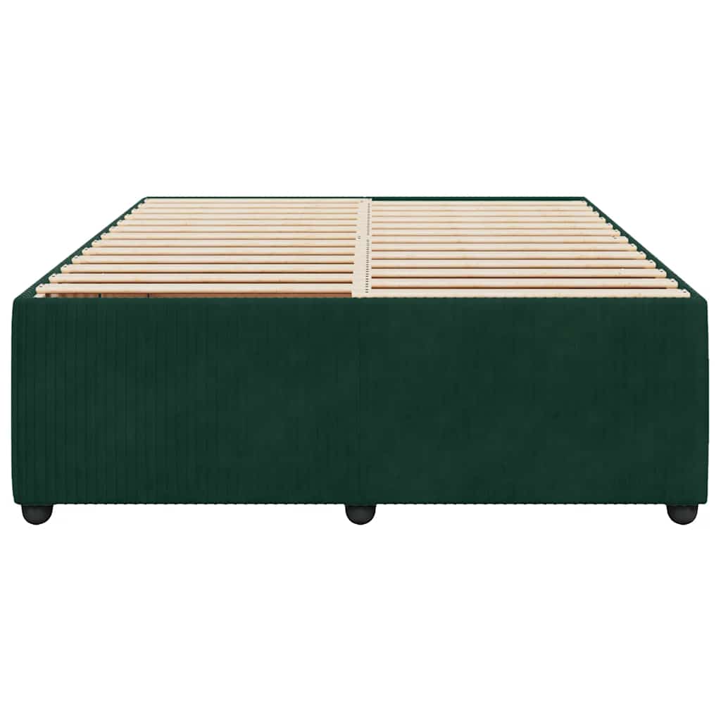 Bettgestell ohne Matratze Dunkelgrün 140x190 cm Samt