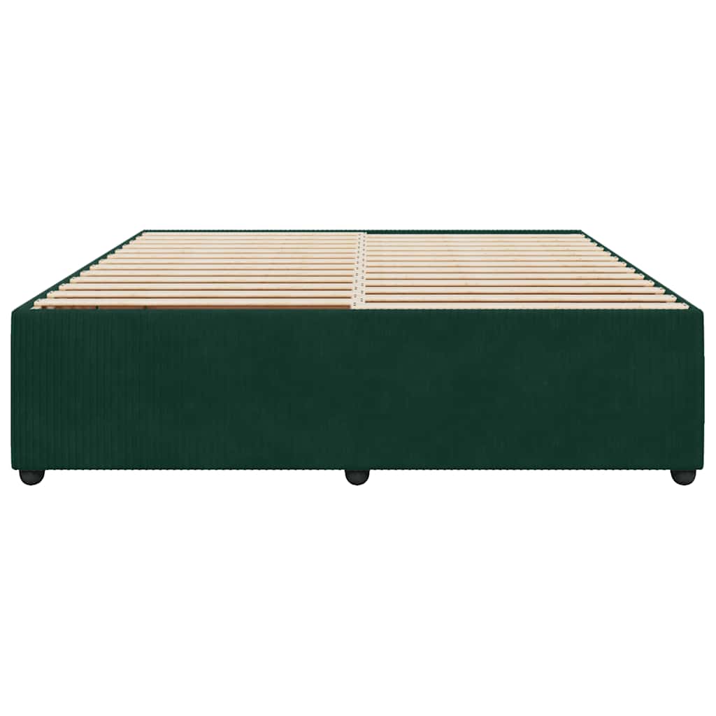 Bettgestell ohne Matratze Dunkelgrün 180x200 cm Samt