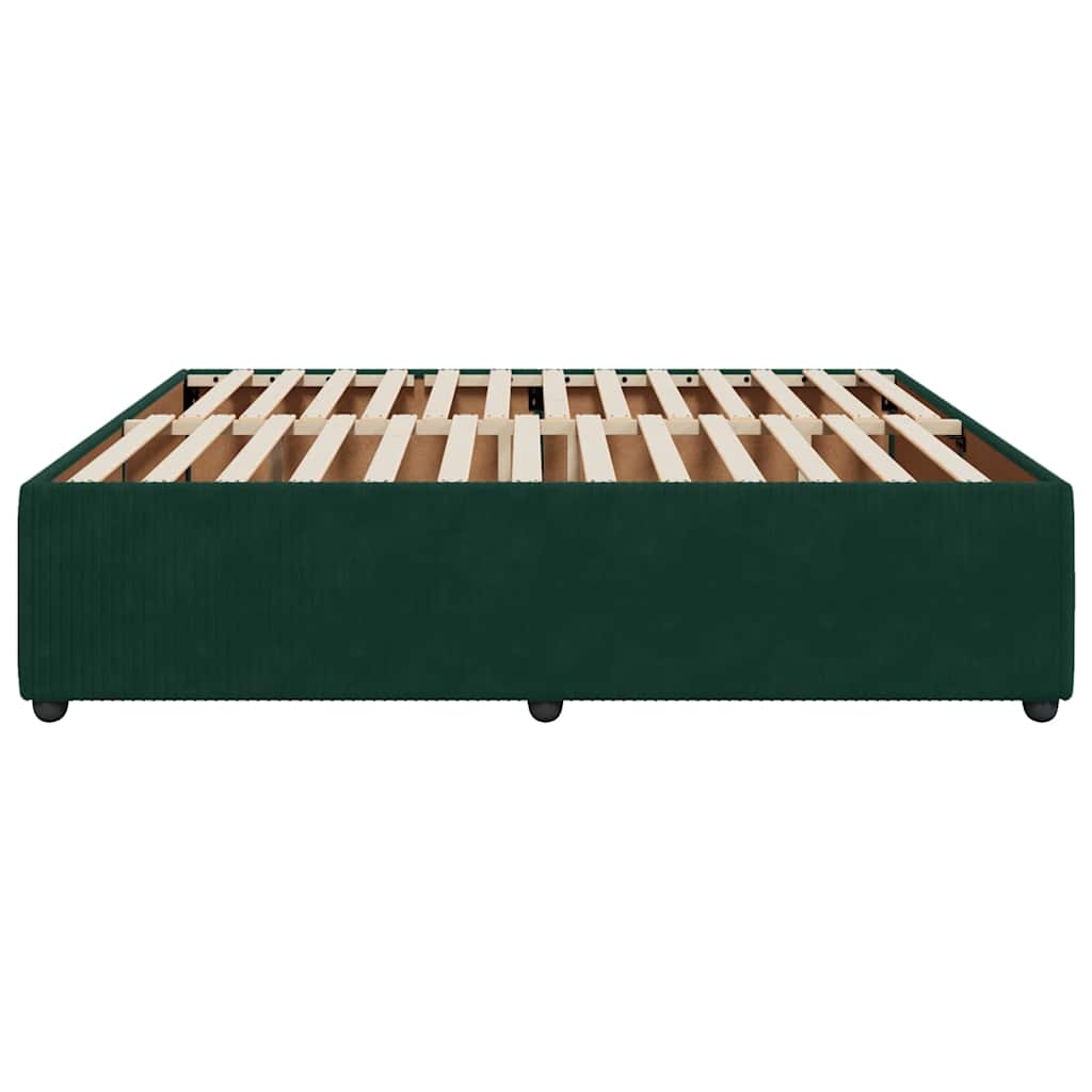 Bettgestell ohne Matratze Dunkelgrün 180x200 cm Samt