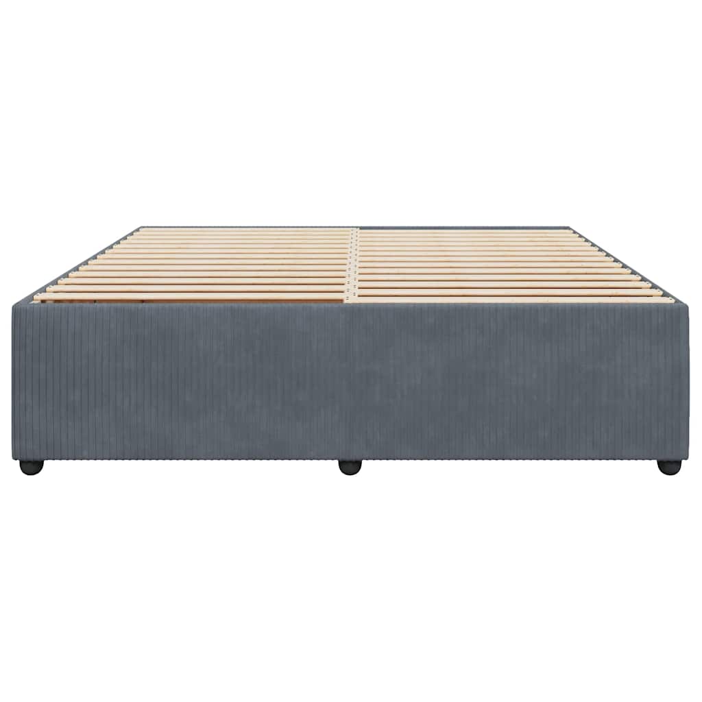 Bettgestell ohne Matratze Dunkelgrau 200x200 cm Samt