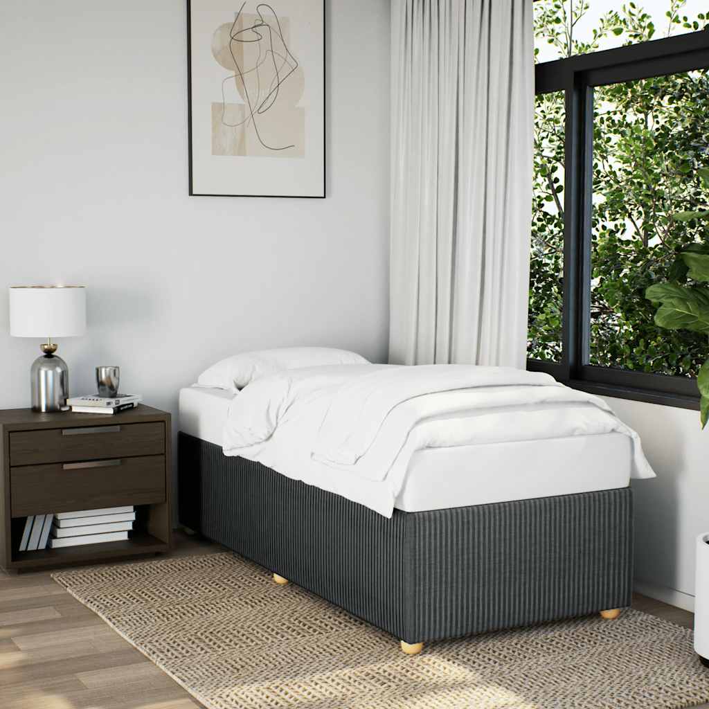 Bettgestell ohne Matratze Dunkelgrau Einzelbett Stoff