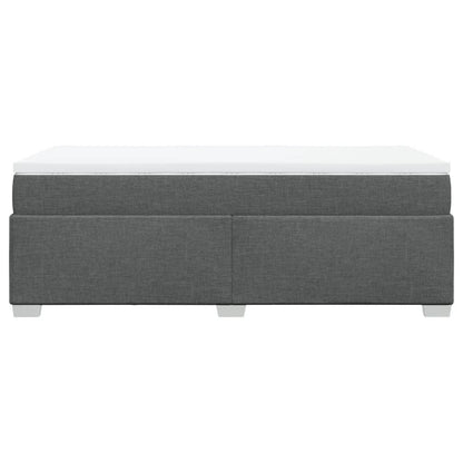 Boxspringbett mit Matratze Dunkelgrau 80x200 cm Stoff