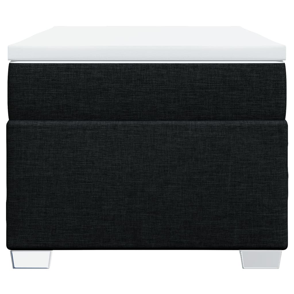 Lit à sommier tapissier avec matelas tissu noir 80x200 cm