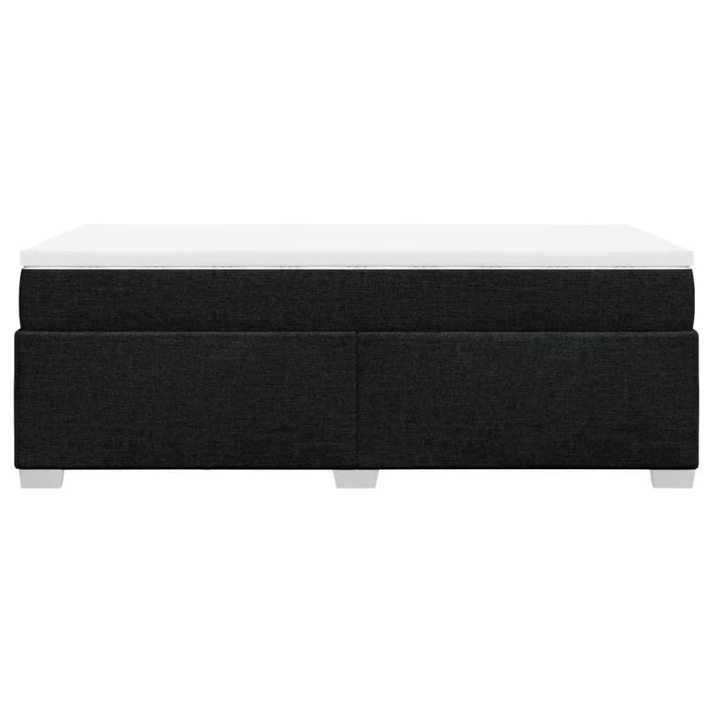 Lit à sommier tapissier avec matelas tissu noir 80x200 cm