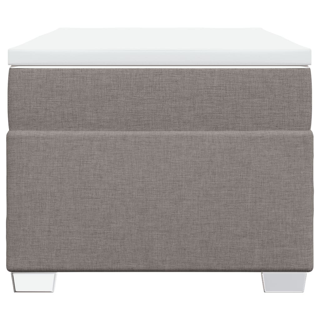 Lit sommier tapissier avec matelas tissu taupe 90x190 cm