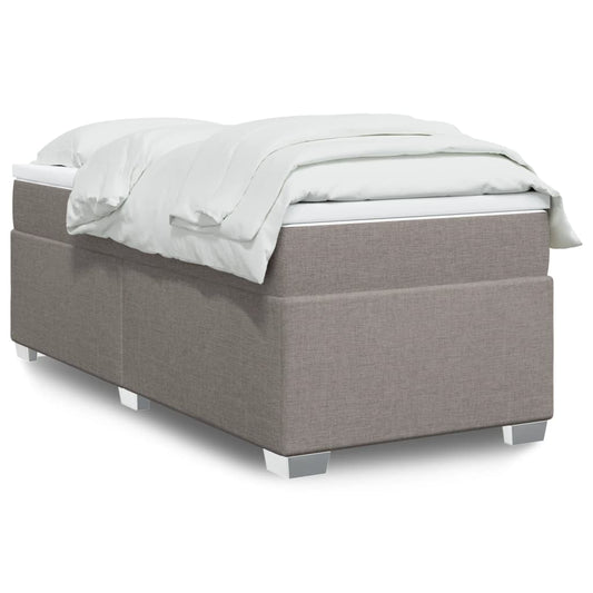 Box spring bed with mattress taupe 90x190 cm fabric