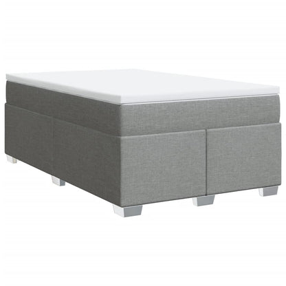 Boxspringbett mit Matratze Hellgrau 120x190 cm Stoff