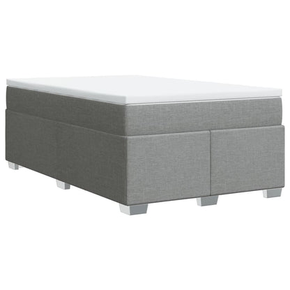 Boxspringbett mit Matratze Hellgrau 120x190 cm Stoff