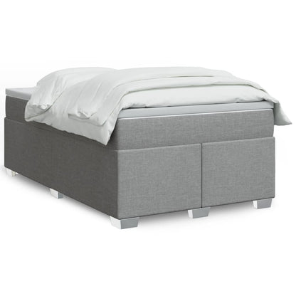 Boxspringbett mit Matratze Hellgrau 120x190 cm Stoff