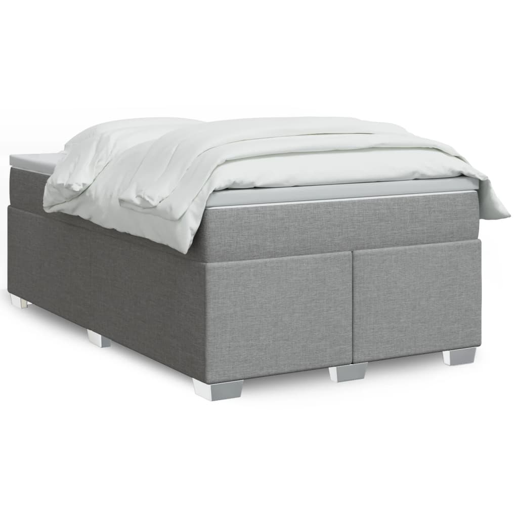 Boxspringbett mit Matratze Hellgrau 120x190 cm Stoff
