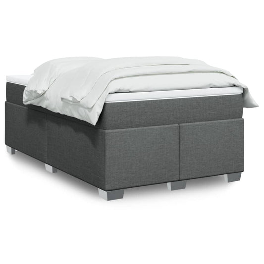 Lit à sommier tapissier avec matelas en tissu gris foncé 120x190 cm