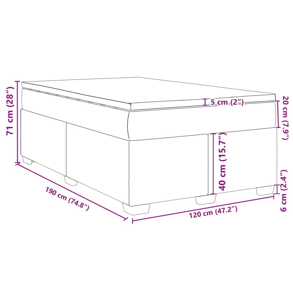 Boxspringbett mit Matratze Taupe 120x190 cm Stoff