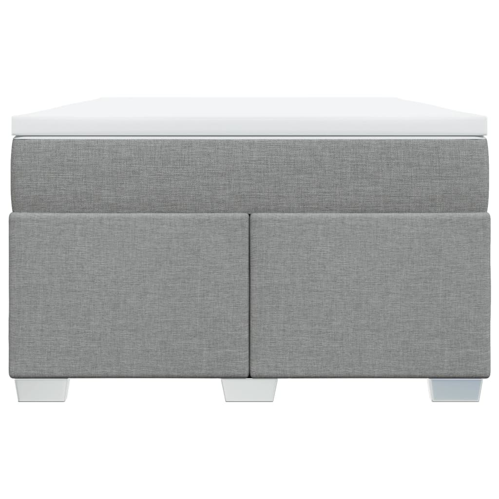 Boxspringbett mit Matratze Hellgrau 120x200 cm Stoff