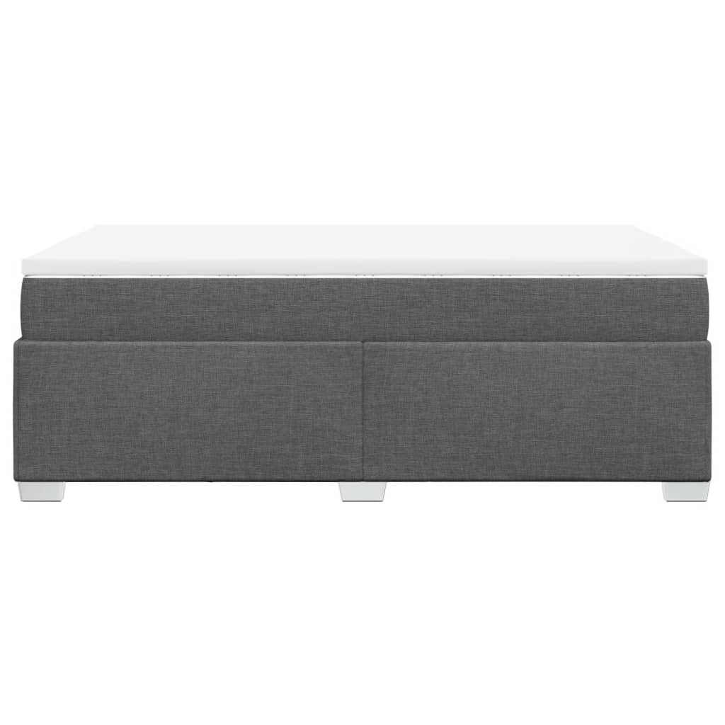 Box spring bed with mattress dark grey 120x200 cm fabric