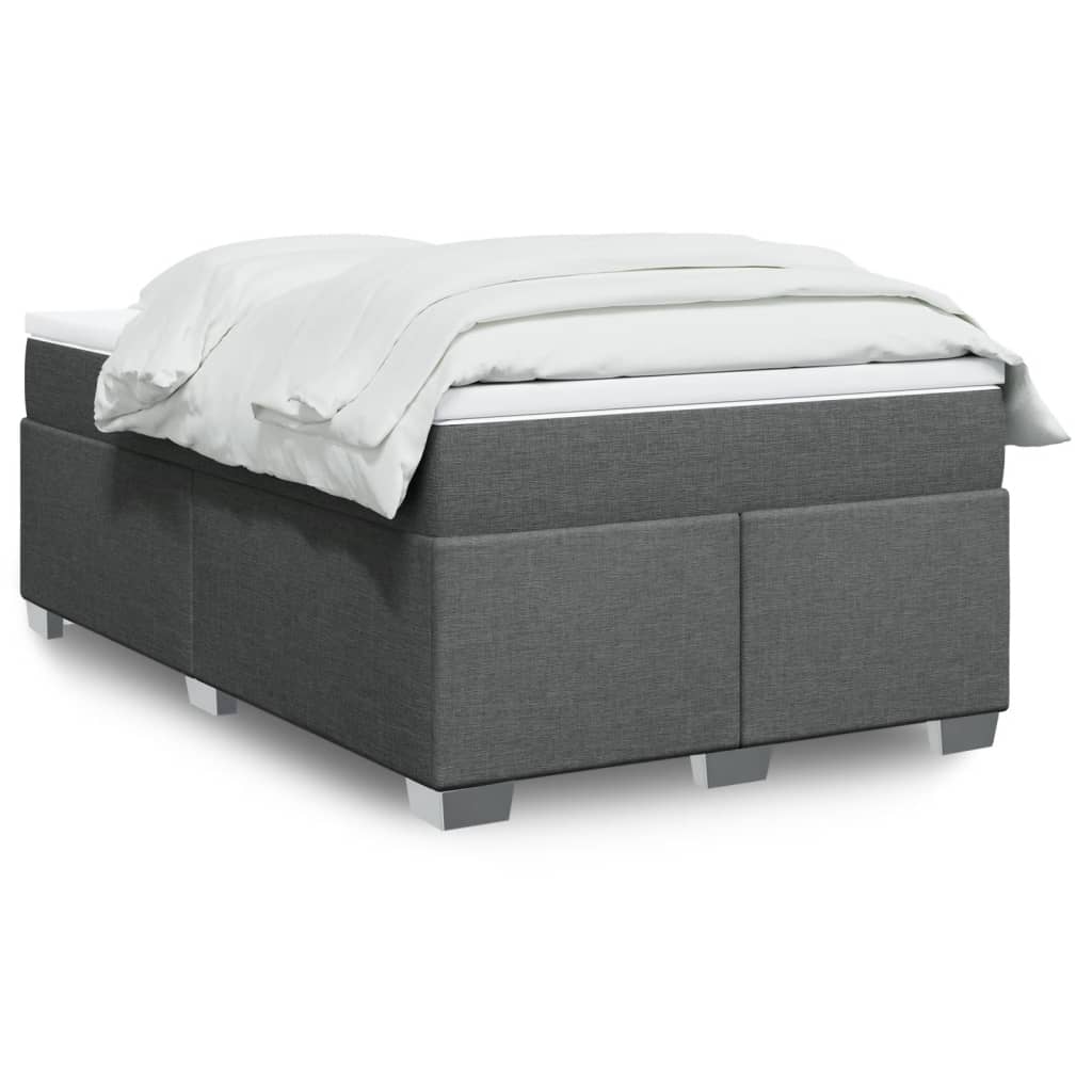 Box spring bed with mattress dark grey 120x200 cm fabric