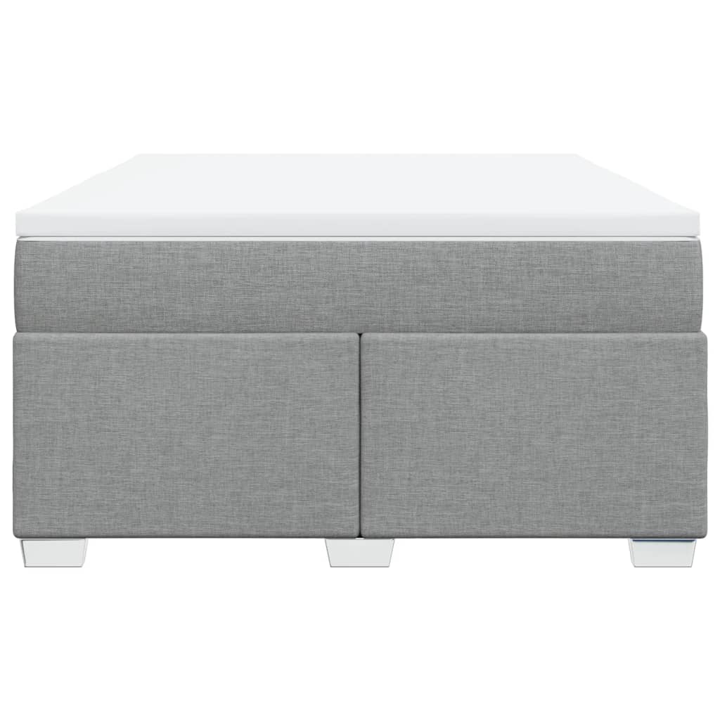 Boxspringbett mit Matratze Hellgrau 140x190 cm Stoff