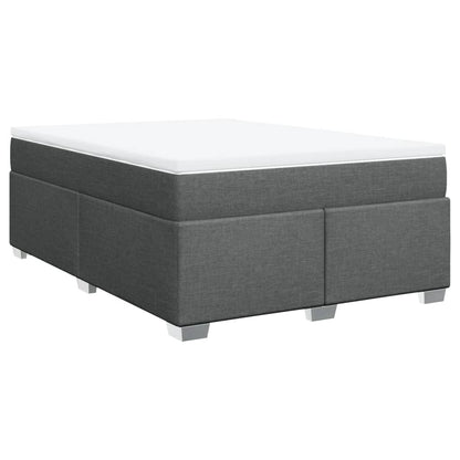 Boxspringbett mit Matratze Dunkelgrau 140x190 cm Stoff