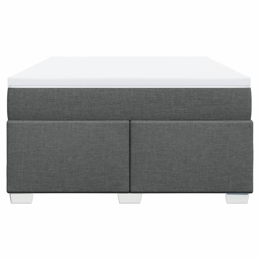 Boxspringbett mit Matratze Dunkelgrau 140x190 cm Stoff