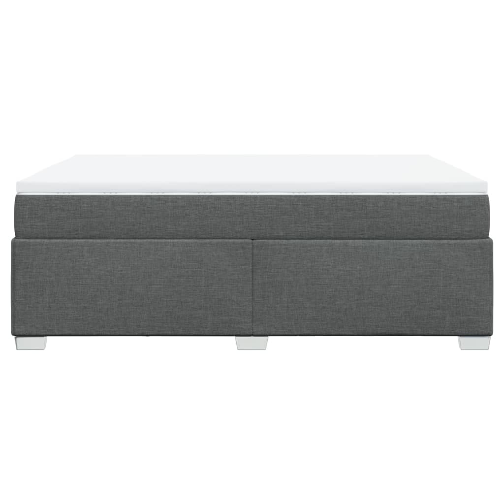 Boxspringbett mit Matratze Dunkelgrau 140x190 cm Stoff