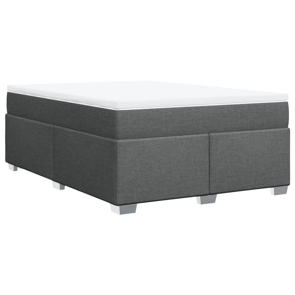 Boxspringbett mit Matratze Dunkelgrau 140x190 cm Stoff