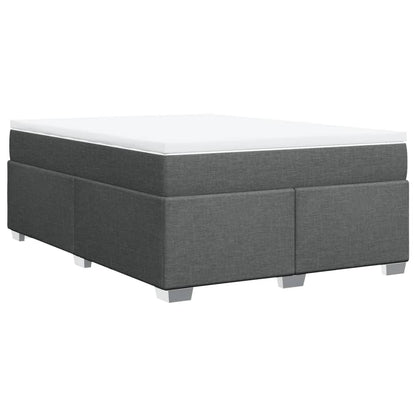 Boxspringbett mit Matratze Dunkelgrau 140x190 cm Stoff
