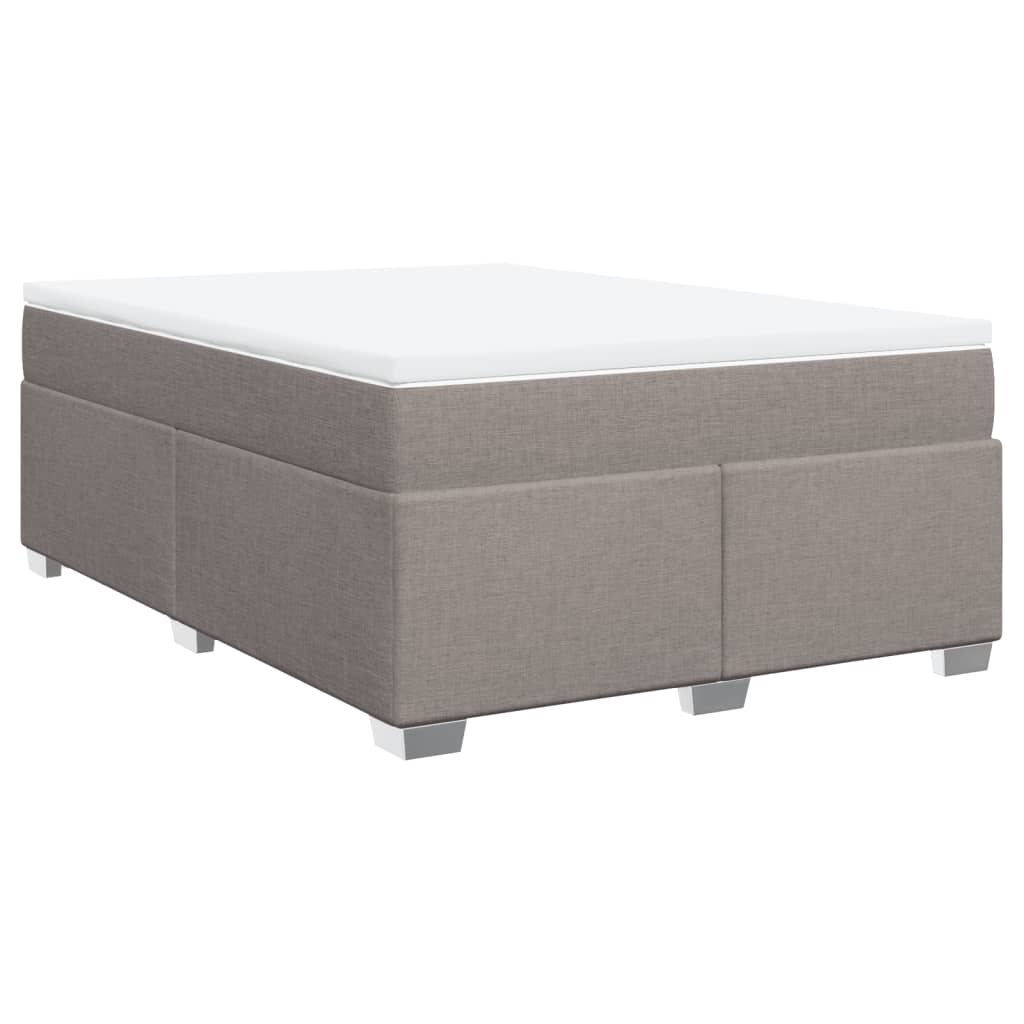 Lit à sommier tapissier avec matelas taupe 140x190 cm tissu