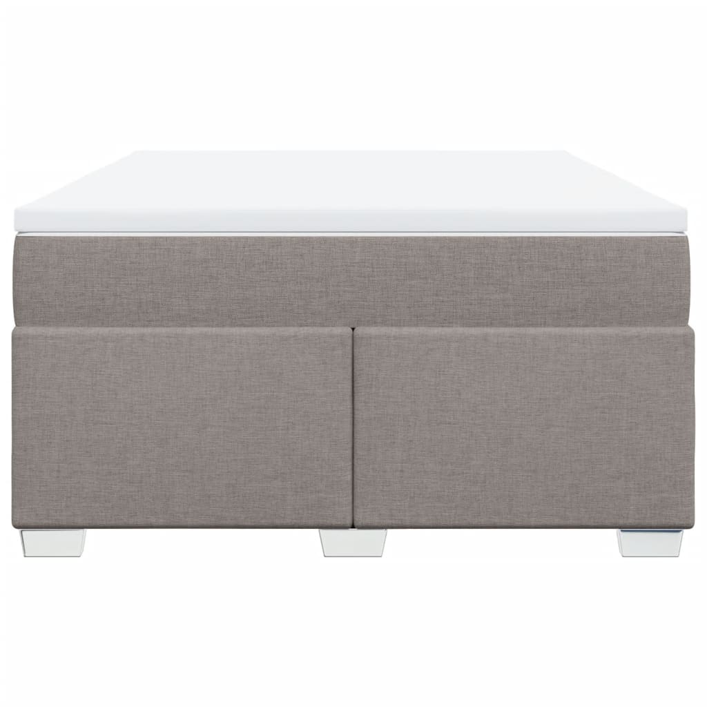 Lit à sommier tapissier avec matelas taupe 140x190 cm tissu