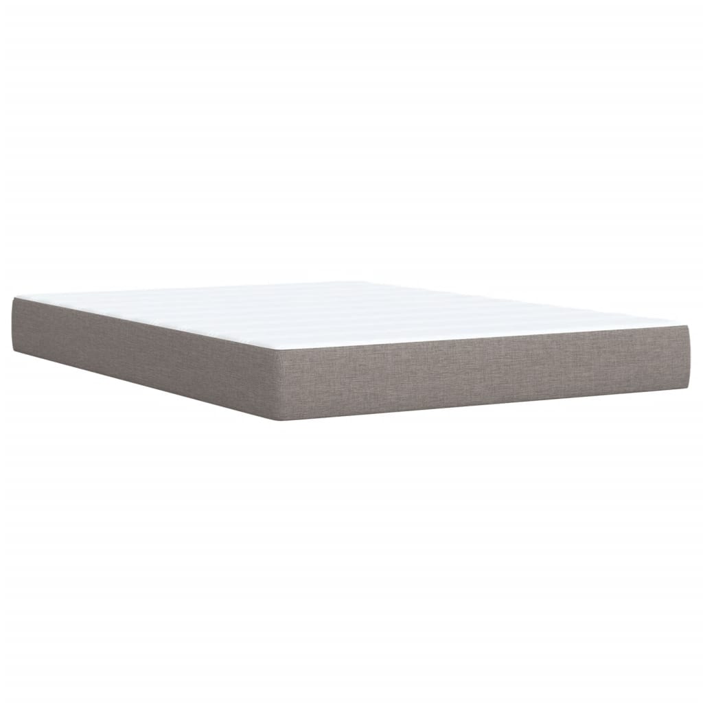 Lit à sommier tapissier avec matelas taupe 140x190 cm tissu