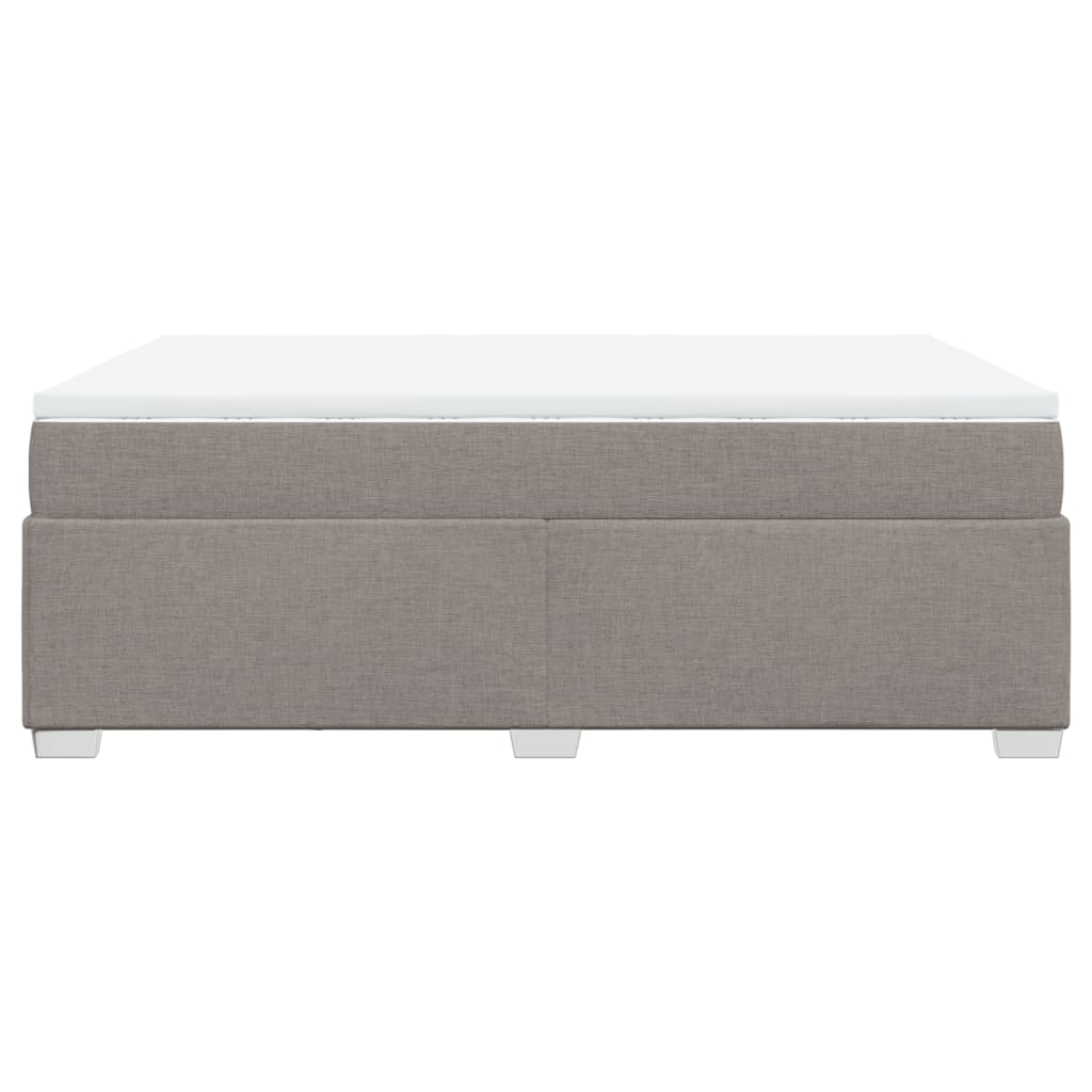 Lit à sommier tapissier avec matelas taupe 140x190 cm tissu
